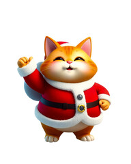 Santa cat on a transparent background image