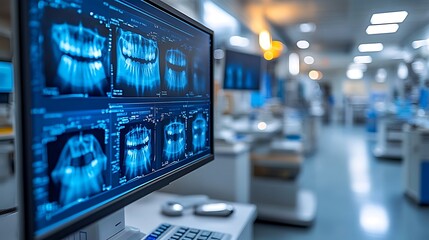 Fototapeta premium Dental imaging analysis clinic medical technology modern environment close-up health