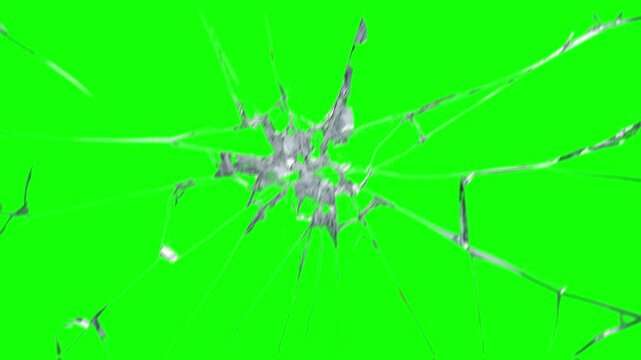 Glass broken animated green screen video, 3D Animation, Ultra High Definition, 4k video Premium Quality
