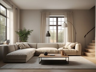Fototapeta premium modern living room with sofa