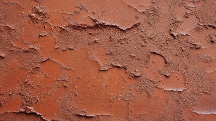 Fototapeta premium Textured Red Wall Surface with Scratches and Peeling Paint Showing Layers of Rust and Wear, Ideal for Backgrounds in Artistic and Design Projects