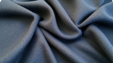 Fototapeta premium Soft Textured Dark Blue Fabric Close-Up Featuring Elegant Drapery and Smooth Appearance Ideal for Fashion, Decoration, or Textile Design Projects