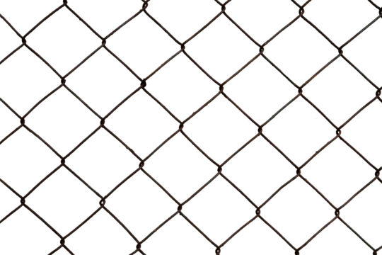 wire fence on white background isolated