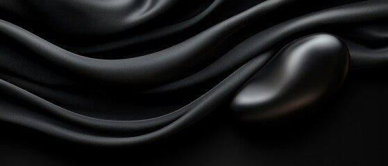 Fototapeta premium A black background with a black cloth and a black stone