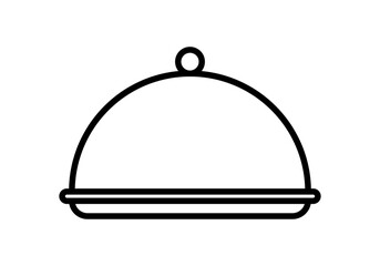 Obraz premium Icono negro de bandeja con plato