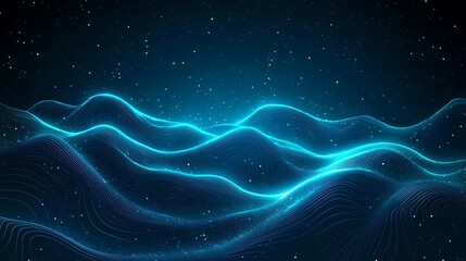 Abstract background with blue lines and waves