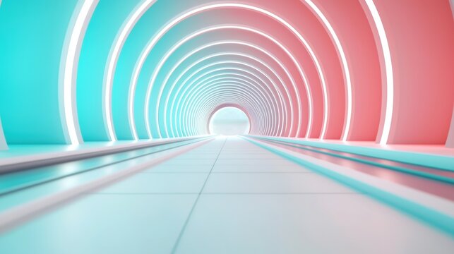 A close up detail of a hyperloop tunnel interior, highlighting the advanced materials, smooth surfaces, and futuristic architectural elements.