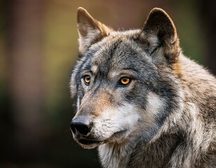 Fototapeta premium Grey Wolf (Canis lupus) Portrait