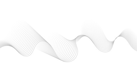 Gray wave curve lines abstract background with flowing particles. Digital energy waves technology concept. Modern backdrop design for business, presentation, banner.