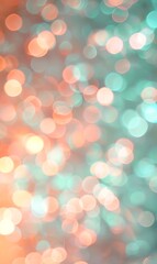 Obraz premium Abstract blur bokeh background with mint green and orange color