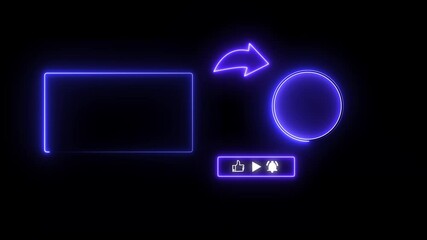  neon end screen. Subscribe button and outro for gaming and video channels Youtube End screen Outro Card subscribe to my channel 
