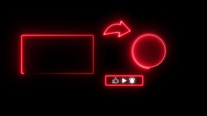  neon end screen. Subscribe button and outro for gaming and video channels Youtube End screen Outro Card subscribe to my channel 