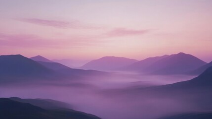 Purple Mountain Range at Sunrise - A Breathtaking Landscape