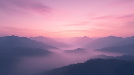 Obraz premium Misty Mountain Range at Sunrise - Scenic Landscape Photography