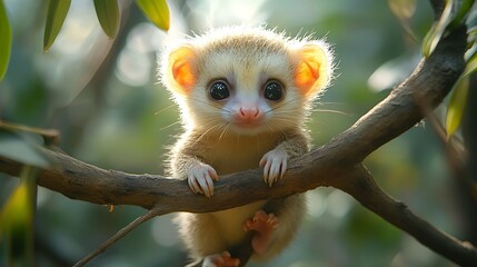 Fototapeta premium Possum gazing forward in serene and natural surroundings images