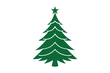 Obraz premium Christmas tree vector silhouette art illustration, pine tree silhouette 