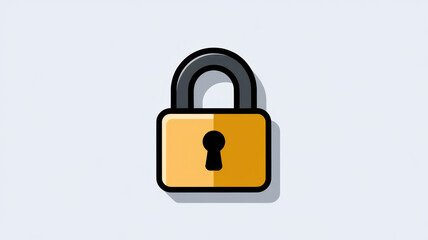 An illustration of a golden padlock symbolizing security and protection, set against a light blue background.