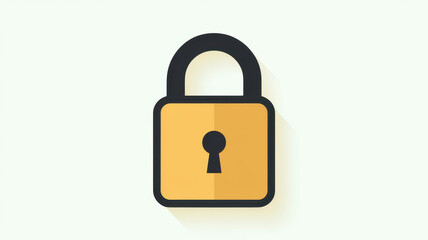 A digital illustration of a golden padlock symbol, representing security and privacy. The minimalist design features a shadow effect for depth.