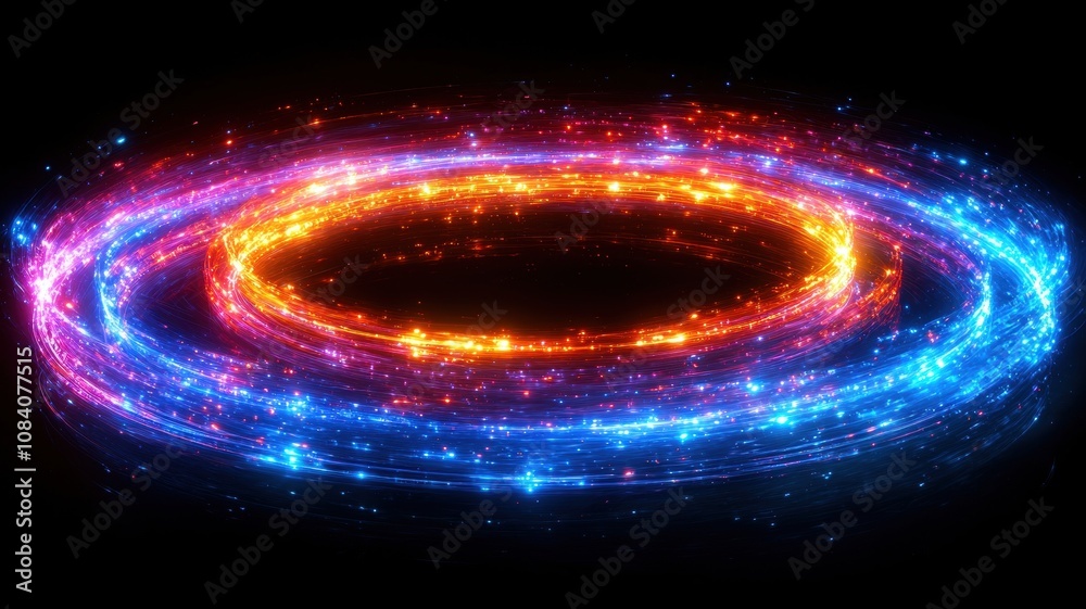 Canvas Prints dynamic abstract neon color vortex surrounding podium digital art high fidelity futuristic concept