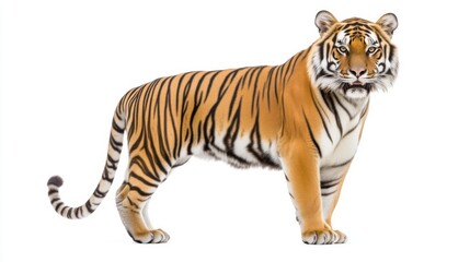 Fototapeta premium Majestic Tiger Standing Tall: A Powerful Wild Animal Portrait