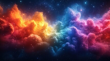 Obraz premium Cosmic Nebula Vibrant colors swirl across a starlit expanse.