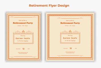 Set of retirement party invitation, square banner, Instagram story and a4 poster, vector illustration eps 10