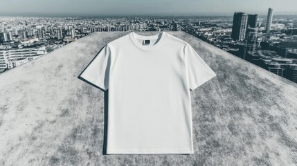 Realistic tshirt mockup with clean front view, perfect for design previews, focus cover all  object, deep depth of field, no blur, photo not dark, everything is clear, copy space