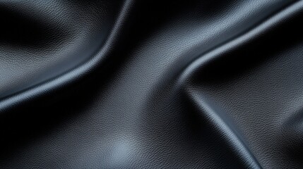 Fototapeta premium Smooth and Glossy Black Leather Texture Background for Fashion, Design, and Upholstery Projects with Subtle Patterns and Detailed Surface Finish