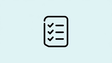 Simple checklist icon featuring multiple checkmarks on a light blue background, symbolizing organization and task completion.