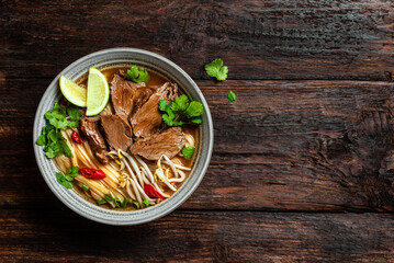 Pho Bo beef meat and noodle soup