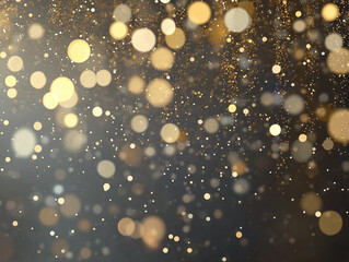 Sparkling golden bokeh lights create a magical atmosphere perfect for celebrations and festive...