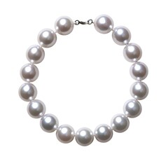 Obraz premium A classic pearl necklace featuring lustrous round pearls, elegantly strung together to create a timeless piece of jewelry.