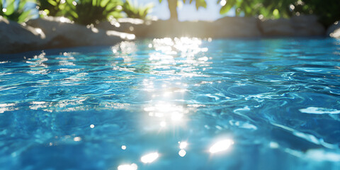 Fototapeta premium Tropical Sunlight Reflecting on Pool Water