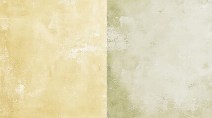 Naklejka premium Golden and green distressed grunge background texture creating a vintage or aged effect with a split in the middle separating the two colors