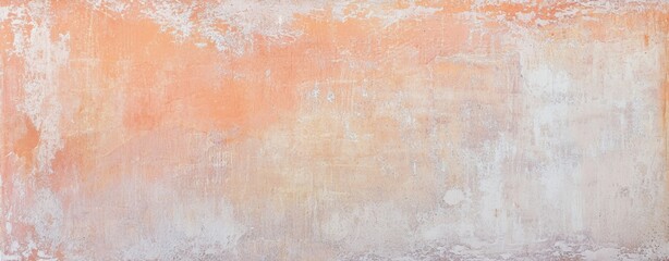 Fototapeta premium Grunge orange painted wall texture with scratches and peeled off paint showing layers of colors creating an abstract background