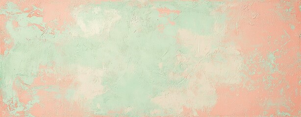 Fototapeta premium Soft pastel hues of green and pink blend seamlessly on a textured background, evoking a sense of tranquility and creating a serene ambiance