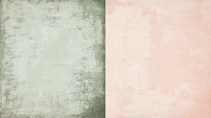 Fototapeta premium Soft pastel green and pink grunge background for versatile design projects, adding freshness and natural beauty to weddings, baby showers, birthdays, holidays, and celebrations