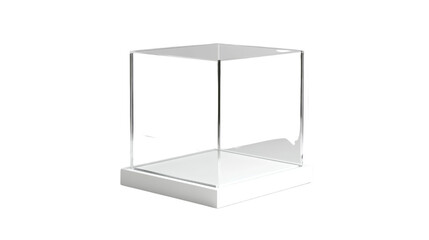 Glass Showcase Cube Mockup isolated transparent background