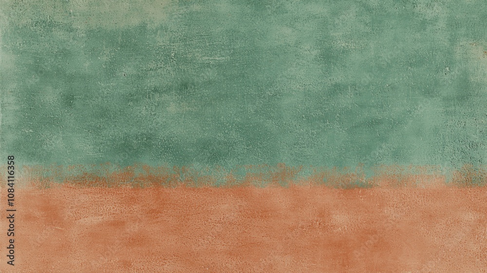 Poster green and orange textured background creating a two-tone effect, perfect for adding a touch of vinta