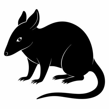 recommend clip art: Shrew vector silhouette black on a white background
