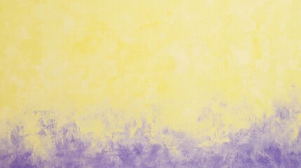 Fototapeta premium The wall is covered in a mix of yellow and purple paint, blending together in a smooth gradient. The colors create a lively and textured backdrop that adds a touch of vibrancy to any design