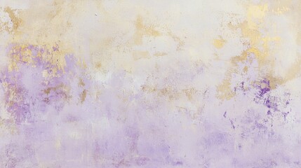 Fototapeta premium Purple and gold painted wall background texture showing brushstrokes, wear, grunge, and an artistic abstract design, perfect for backgrounds and textures