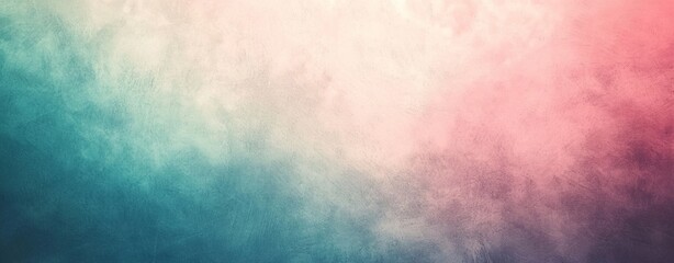 Fototapeta premium Turquoise and pink grunge textured background creating a soft gradient effect, perfect for adding a touch of elegance and vintage charm to any design project