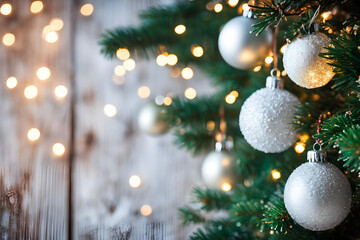 Obraz premium Christmas background with a Christmas tree 