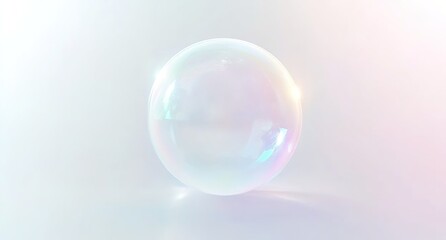 

A white soap bubble on a light background, minimalism 