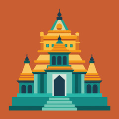 Obraz premium vector illustration of temple