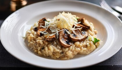  Richly flavored creamy risotto topped with wild mushrooms and shaved parmesan cheese on_1(652)