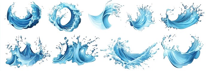 water, wave, vector, sea, illustration, design, pattern, splash, ocean, blue, art, flower, nature, drop, decoration, floral, liquid, icon, symbol,  wallpaper, waves, color, shape, backdrop, Background