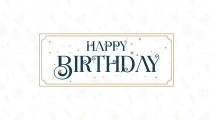 Happy Birthday Text with Modern Font in vector illustration. This concept design for thank you card, banner or advertising. Birthday wish greeting vector design.
