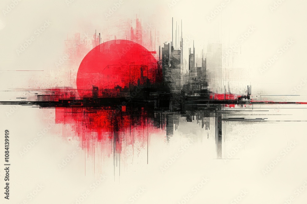 Poster digital chaos abstract pixel patterns virtual realm art composition digital space aesthetic viewpoin